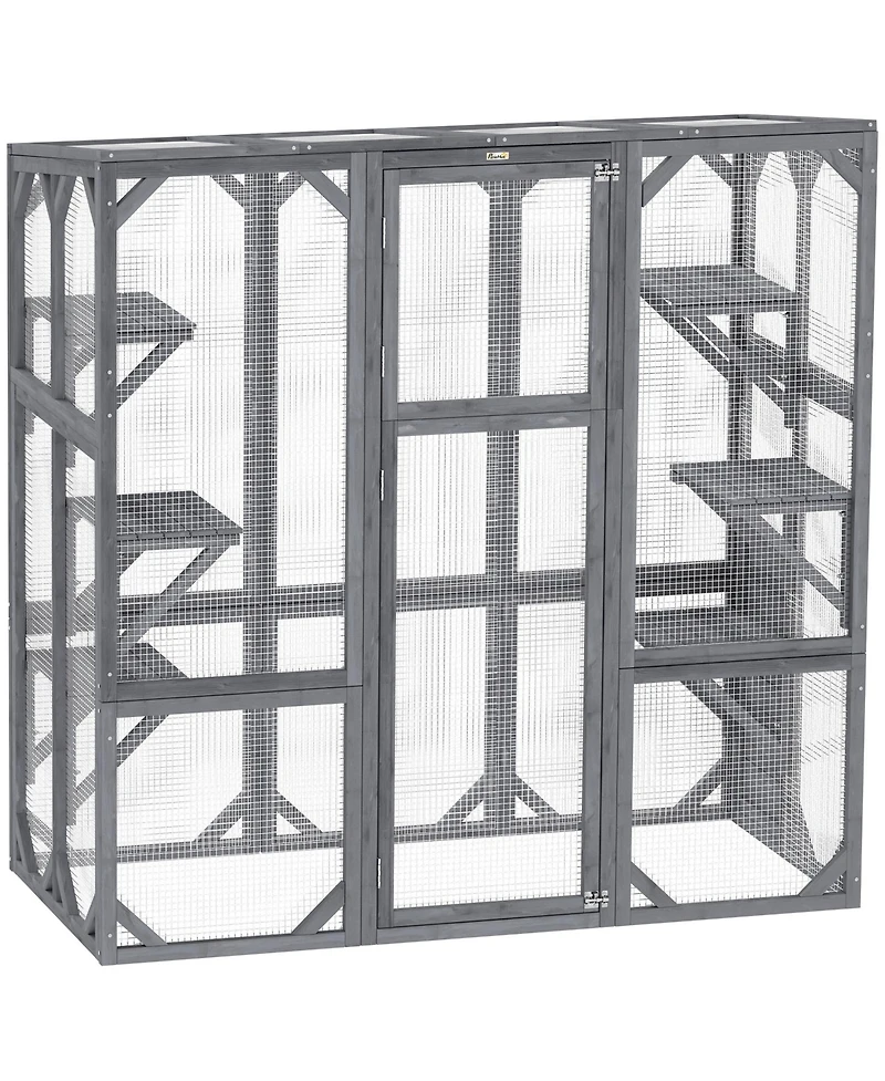 Ruie Large Outdoor Catio Cat House with 6 Jumping Platforms