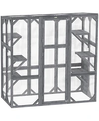 Ruie Large Outdoor Catio Cat House with 6 Jumping Platforms