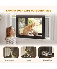 Ruie Window Mounted Outdoor Catio Cat Enclosure with Acrylic Top