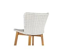 sumyeg Lymington Outdoor Bar Stool Set of 2, Teak Finished Wood with Wicker Seat