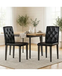 Sailvan Pu Dining Chairs, 35 Inch Ergonomic Buckle Backrest With Metal Legs