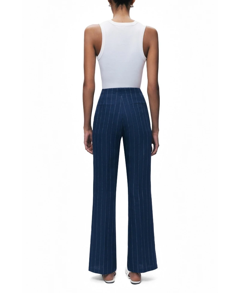 Nocturne Women's Pinstripe Wide Leg Trousers