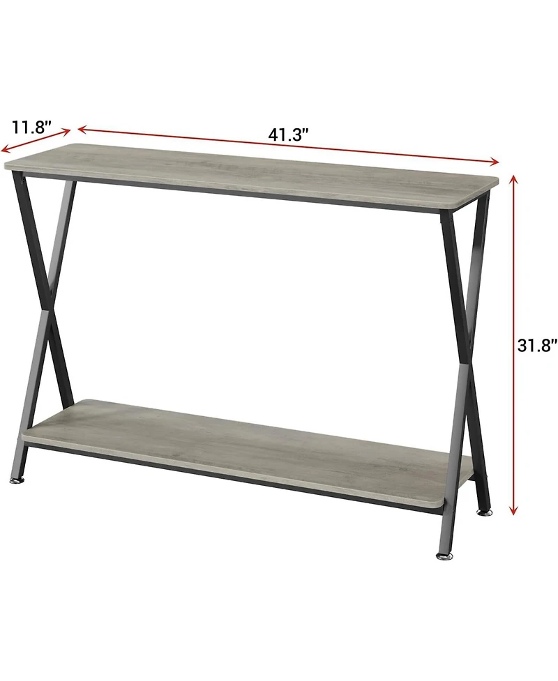homfan 41" Narrow 2-Tier Console Table with Storage Shelf, Behind Couch Entryway Table