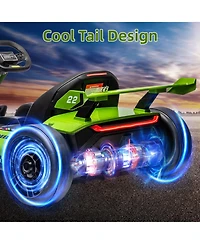 homfan 24V Go Kart, Dual 150W/300W Motors, Adjustable Seat, Drift and Sport Modes, Big Battery, Eva Tires, Led Lights, Up to 8mph