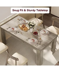 homfan 63-Inch Rectangular Farmhouse Dining Table for 4-6, 1.18" Thick Tabletop
