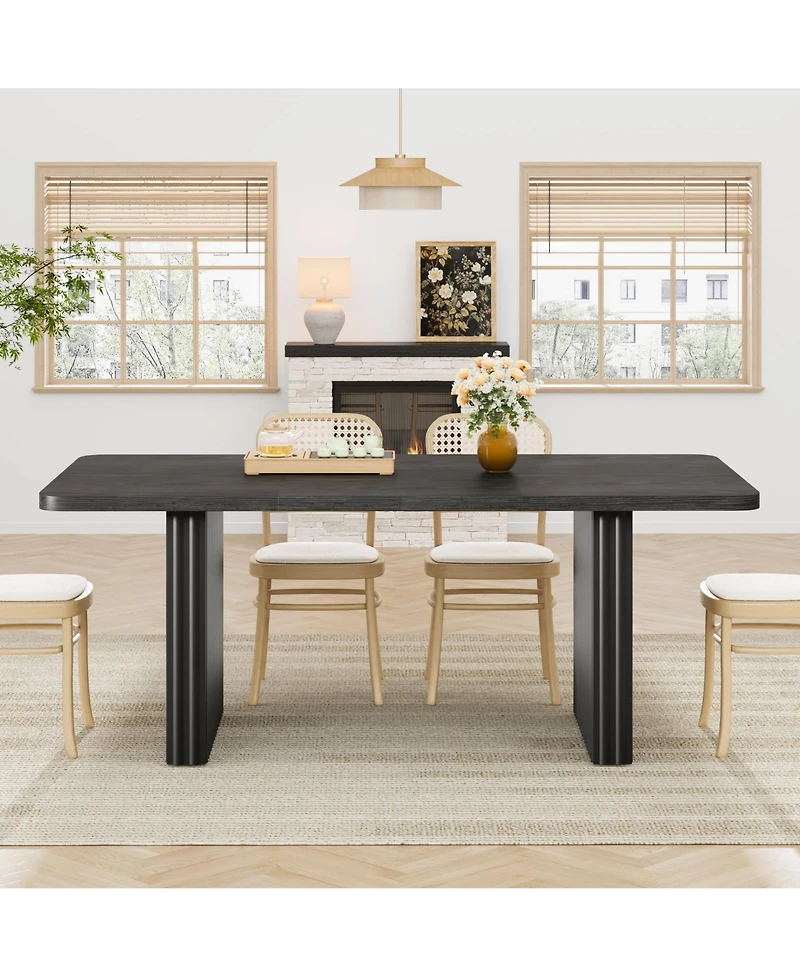 homfan 71-Inch Farmhouse Dining Table for 6-8