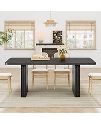 homfan 71-Inch Farmhouse Dining Table for 6-8