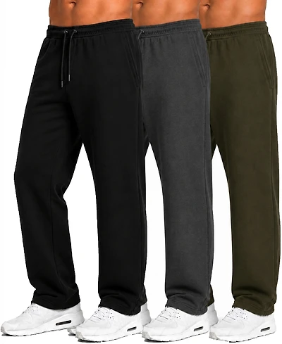 Blu Rock Men's Tech Fleece Performance Sweatpants, 3-Pack