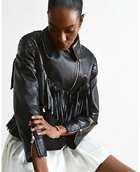 Furniq Uk Women's Dakota Fringed Leather Jacket