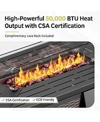 Pocassy Piece Outdoor Patio Furniture with Fire Pit Set,Wicker Sofa Set Rocking Chairs Ottomans,6inch Thick Cushions