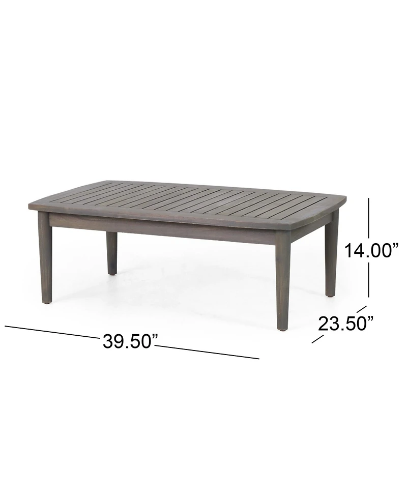 Mondawe Patio Loveseat Coffee Table Set Wood Outdoor Conversation Set