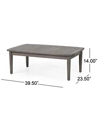 Mondawe Patio Loveseat Coffee Table Set Wood Outdoor Conversation Set