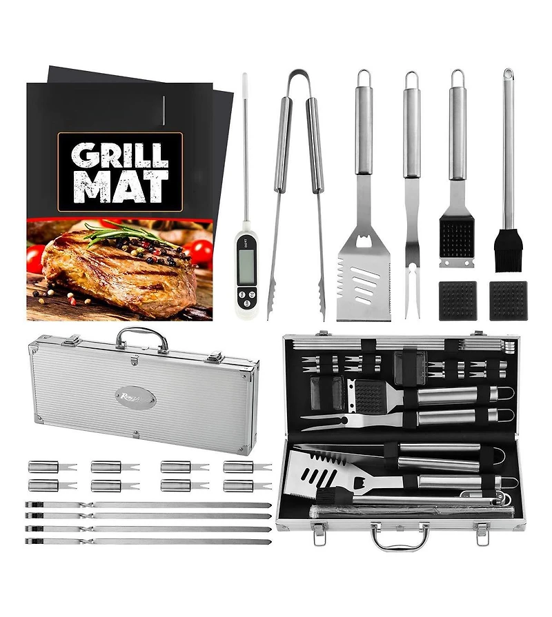 Xdovet Bbq Grill Accessories Set Stainless Steel Tool Mats Case