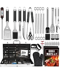 Xdovet Bbq Grill Tools Set 38pieces Stainless Steel Aluminum Case Mats
