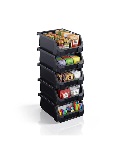 Sorbus Small Open Front Stackable Kitchen Storage Bin - Pantry and Cabinet Organizer