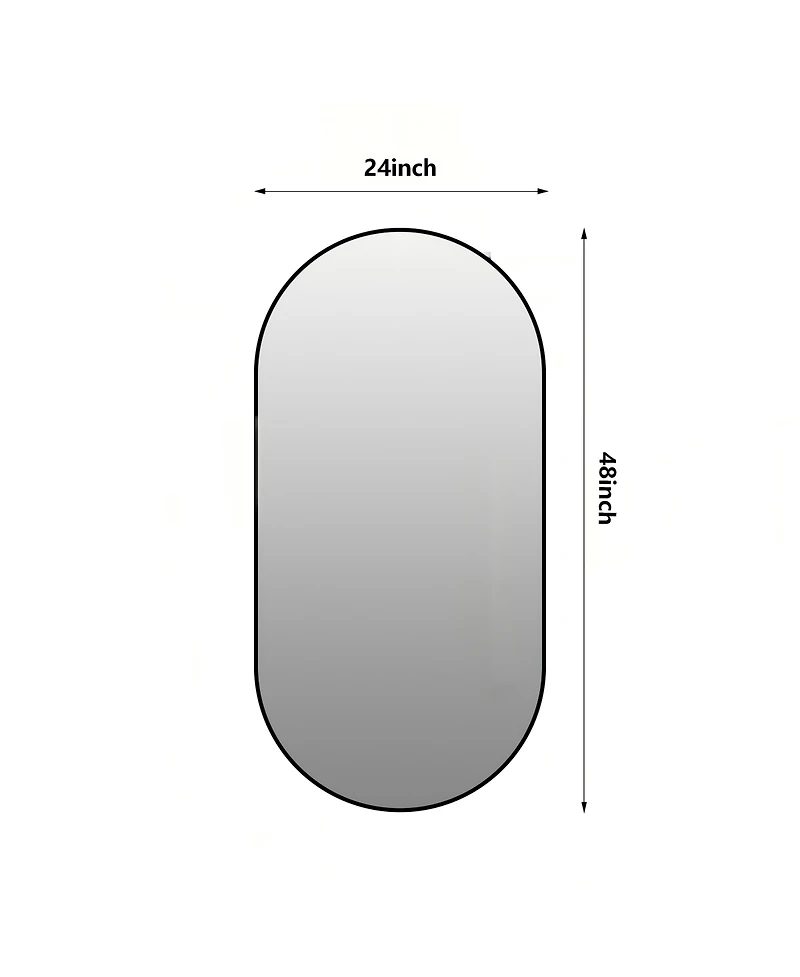 Busdays 48x24 Inch Bathroom Vanity Mirror Wall Mounted Framed Vertical or Horizontal Hanging Modern Hd Mirror for Bedroom Entryway
