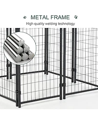 Ruie 8x4x6 ft Outdoor Dog Kennel with Waterproof Roof and Welded Wire Run