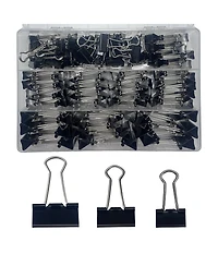 Danrong Binder Clips 3 Sizes 100 Pack Sturdy Multi Use Office School Home Supplies