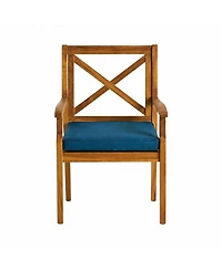 Asagikoiai 7-Piece Acacia Wood Outdoor Dining Set, Expandable Patio Table and 6 Chairs
