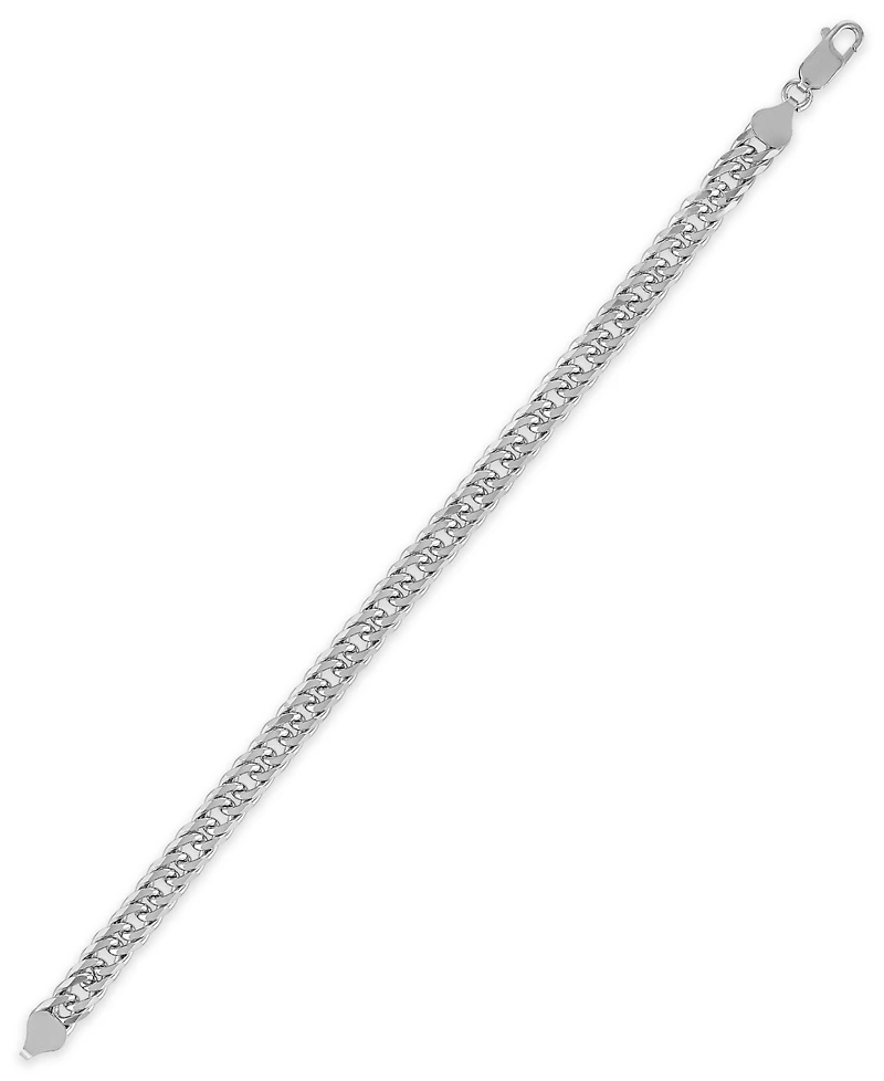 Macy's Men's Triple Bevel Curb Link Bracelet in Sterling Silver