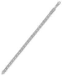 Macy's Men's Triple Bevel Curb Link Bracelet in Sterling Silver