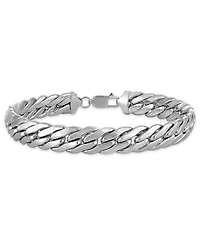 Macy's Men's Double Curb Link Chain Bracelet in Sterling Silver