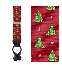Trafalgar Men's Oh Christmas Tree Novelty Silk Button End Suspenders