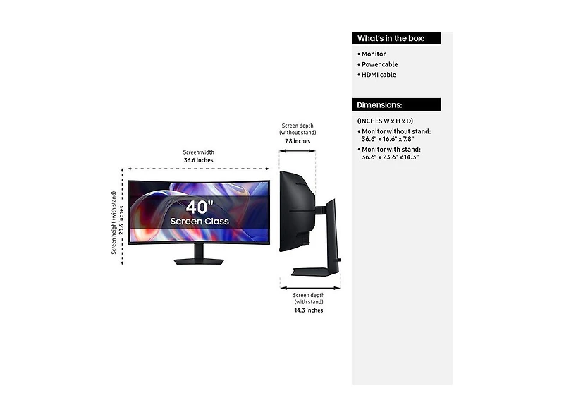 Samsung ViewFinity S85TH 40" Va 5K Uhd 144Hz Thunderbolt 5 Curved Gaming Monitor