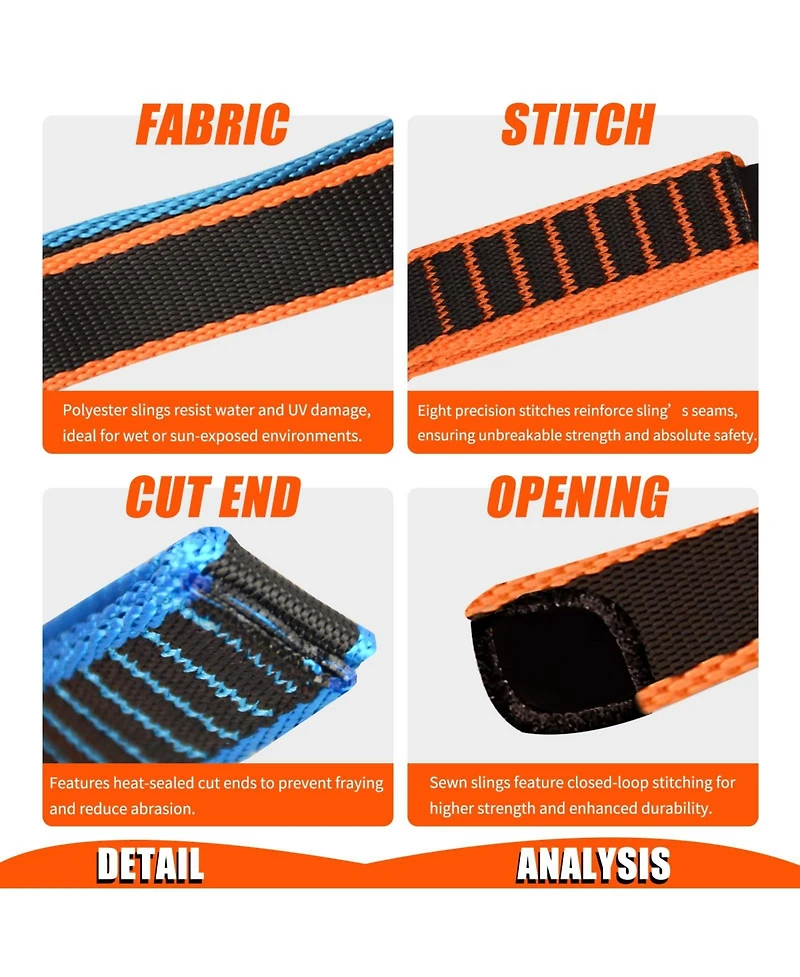 Piscifun 25mm Climbing Sling Runner 29kn Ce Tubular Webbing Heavy Duty Multi Purpose Safety Gear