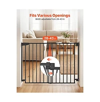 Ruie One Handed Dog Gate for Stairs 30 in High and 28 to 43 in Wide