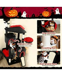 Ruie 78 Inch Gothic Cat Tree Tower with Coffin Bed 2 Condos and Sisal Scratching Posts