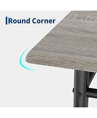 homfan 5-Piece Dining Set for 4 – Industrial Rectangular Table with 4 Upholstered Chairs, Sturdy Metal Frame for Kitchen and Apartment