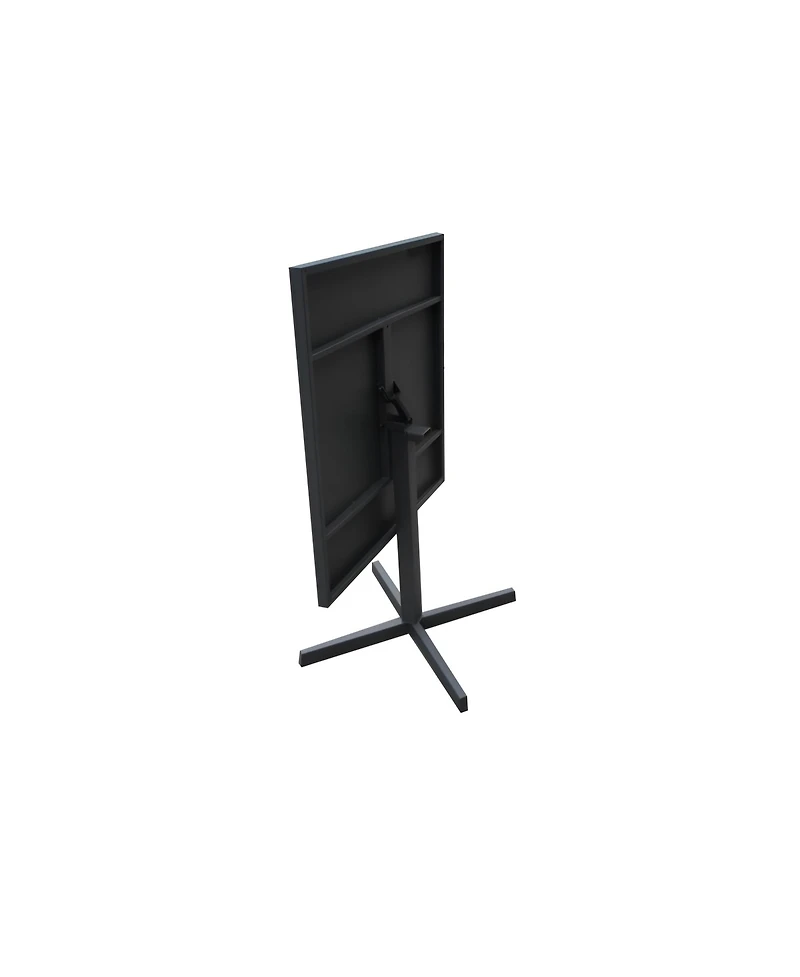 HomeRoots 32" Square Aluminum Pedestal Base Dining Table