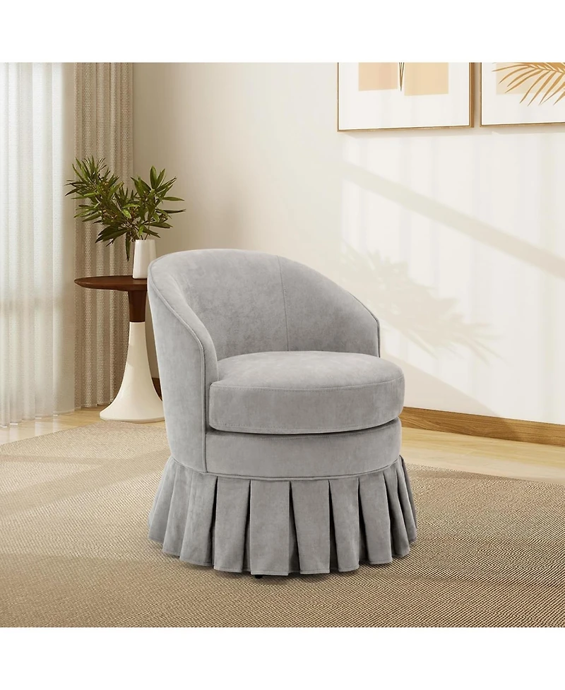 homfan Set of 2 Upholstered Vanity Chairs with Side Pockets and Wood Legs, Mid-Century Tall Back Accent Seat