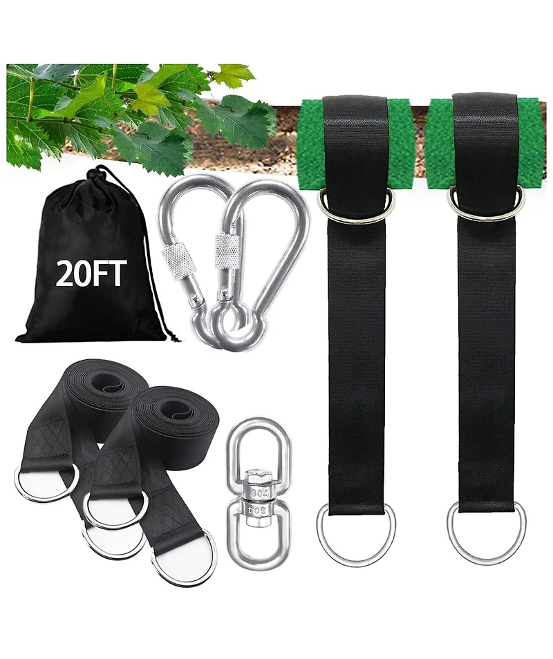 Piscifun Heavy Duty Tree Swing Hanging Kit With Lock Carabiners Protectors 5500 Lbs Capacity