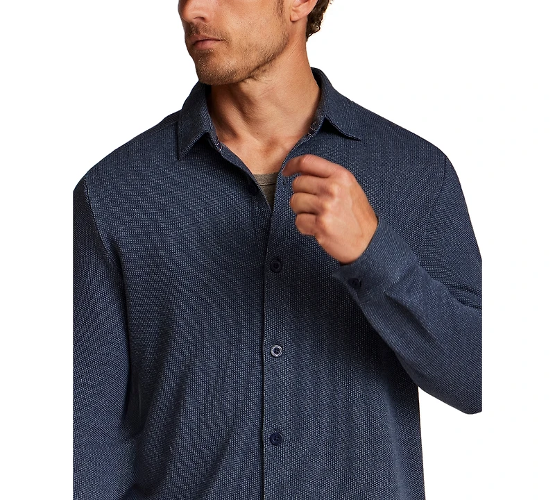 Weatherproof Vintage Men's French Terry Button-Front Shirt