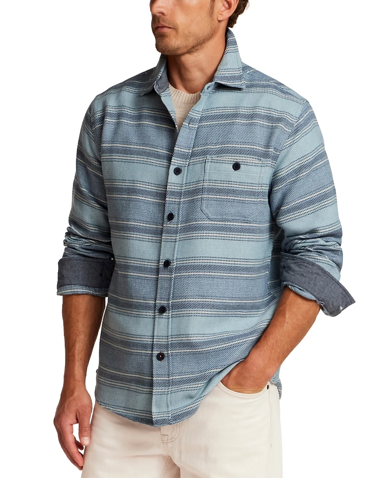 Weatherproof Vintage Men's Stripe Twill Flannel Overshirt Jacket