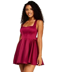 Alex & Sophia Juniors Square-Neck Dress