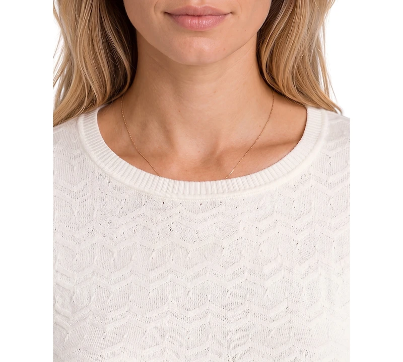 Liverpool Los Angeles Women's 3/4-Sleeve Crewneck Knit Top