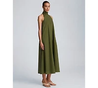 Kenneth Cole Women's Tie Back Halter Neck Midi Dress