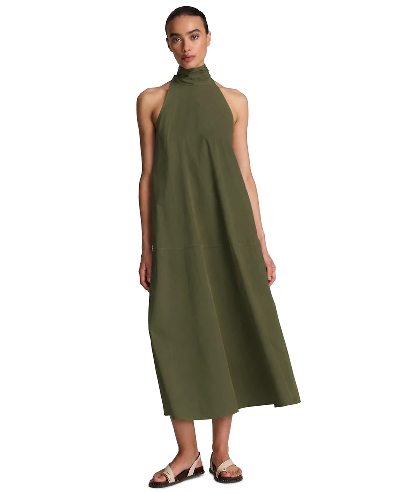 Kenneth Cole Women's Tie Back Halter Neck Midi Dress