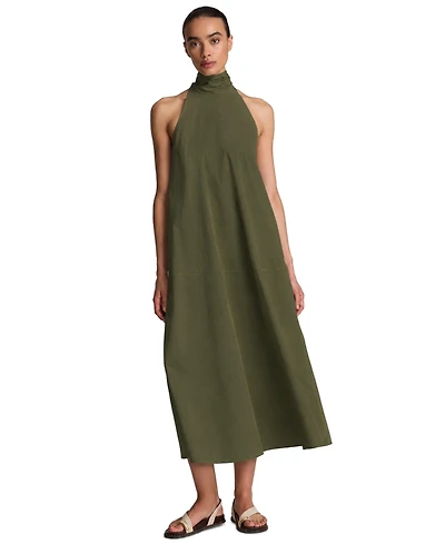 Kenneth Cole Women's Tie Back Halter Neck Midi Dress