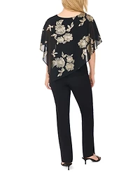 Msk Petite Printed Combo Overlay Top
