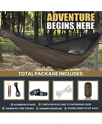 Piscifun 11feet Camping Hammock with Mosquito Net Adjustable Ridgeline Lightweight Portable Tree Straps