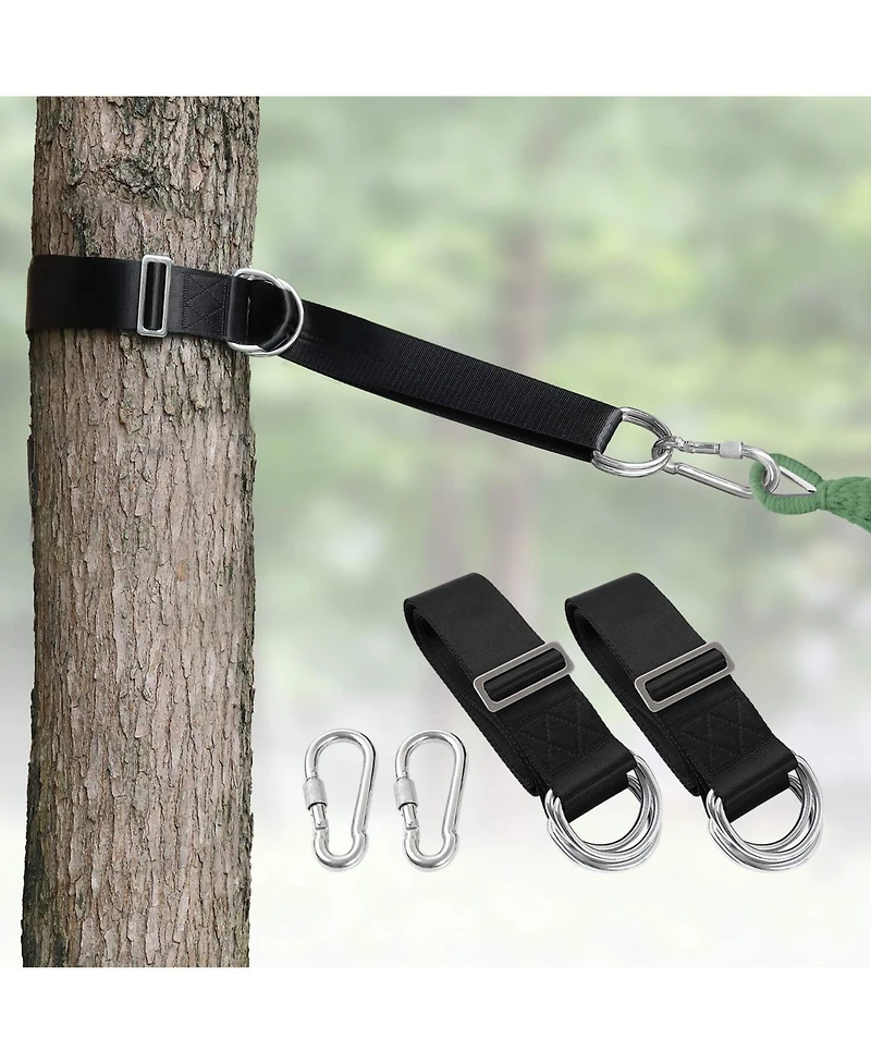 Piscifun Camping Hammock Tree Straps Swing Hanging Kit Heavy Duty Carabiners Adjustable Straps