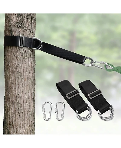 Piscifun Camping Hammock Tree Straps Swing Hanging Kit Heavy Duty Carabiners Adjustable Straps