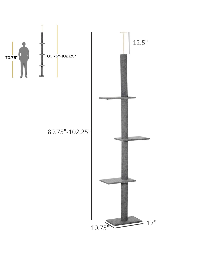 Ruie Floor to Ceiling Cat Tree Climbing Tower with Sisal Scratching Posts