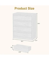 homfan 4-Drawer Dresser – 39" Tall Chest with Large Storage, Modern Nightstand and End Table for Bedroom and Living Room