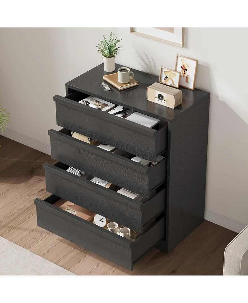 homfan 4-Drawer Dresser – 39.3" Tall Freestanding Storage Chest for Bedroom, Living Room and Hallway