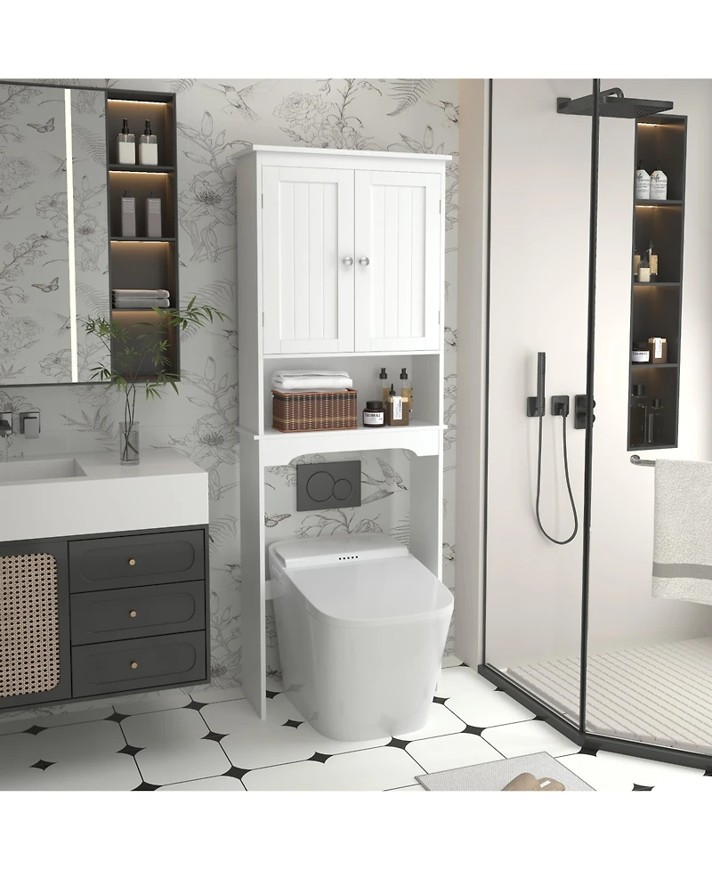 Busdays Over The Toilet Storage Cabinet Bathroom Shelf Organizer Wood Space Saver